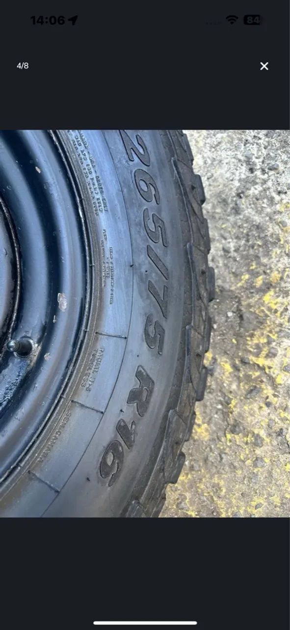 Roda com pneu 265/70R16 para Step Ford F350 F250 pneu final da vida  - Foto 4