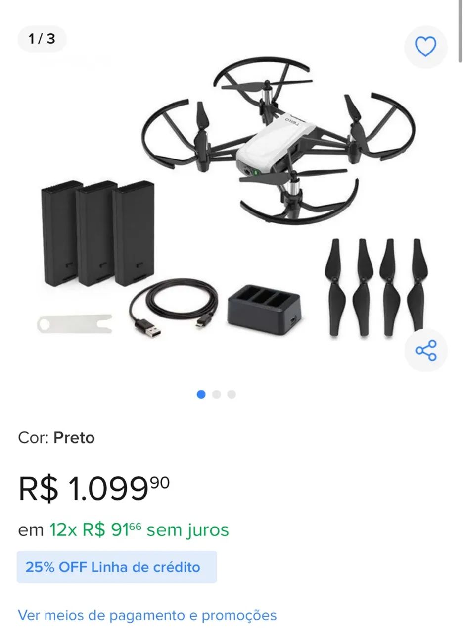 Drone DJI - Tello + 3 baterias 