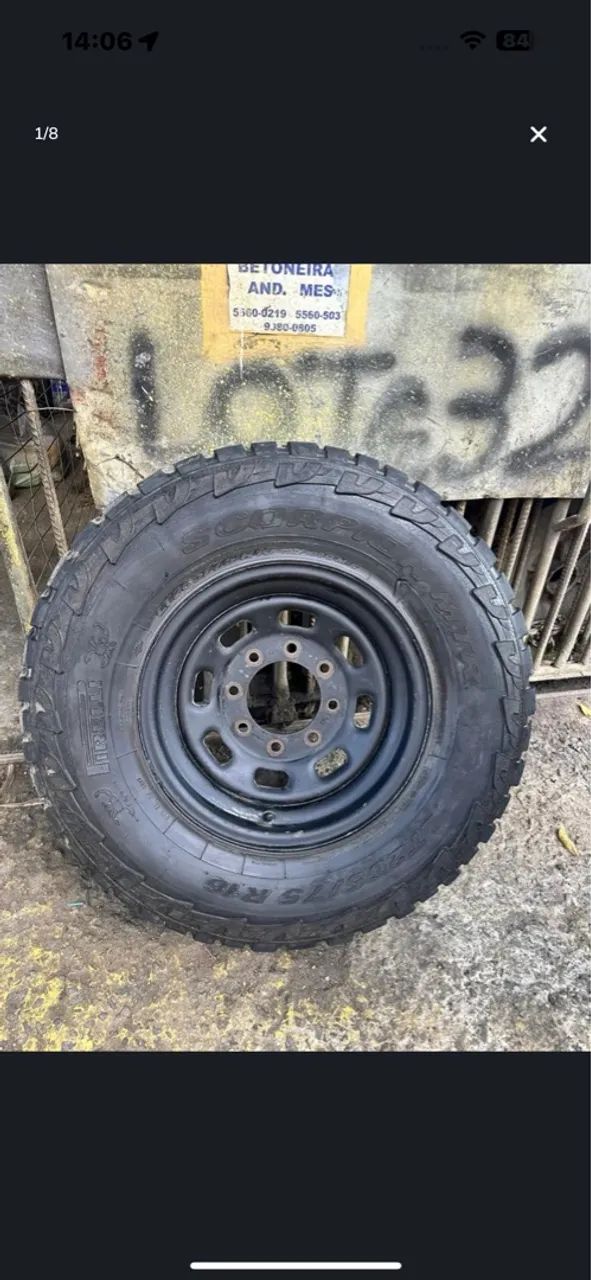 Roda com pneu 265/70R16 para Step Ford F350 F250 pneu final da vida 