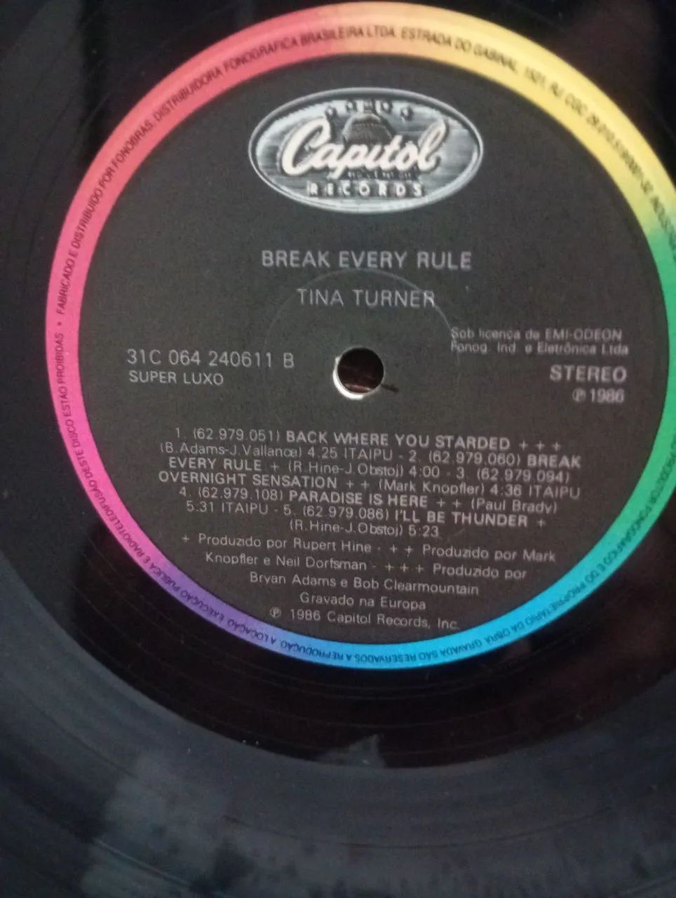 LP tina Turner "Break Very rule" 1986 - Foto 4