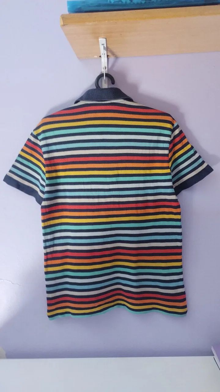Camiseta Lacoste Polo Listrada Colorida original com detalhe!! - Foto 2