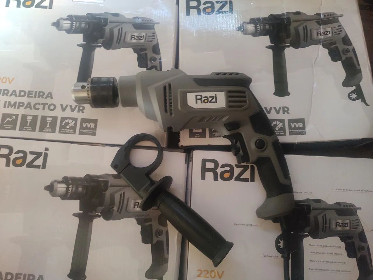 Furadeira com reverso razi 600w nova
