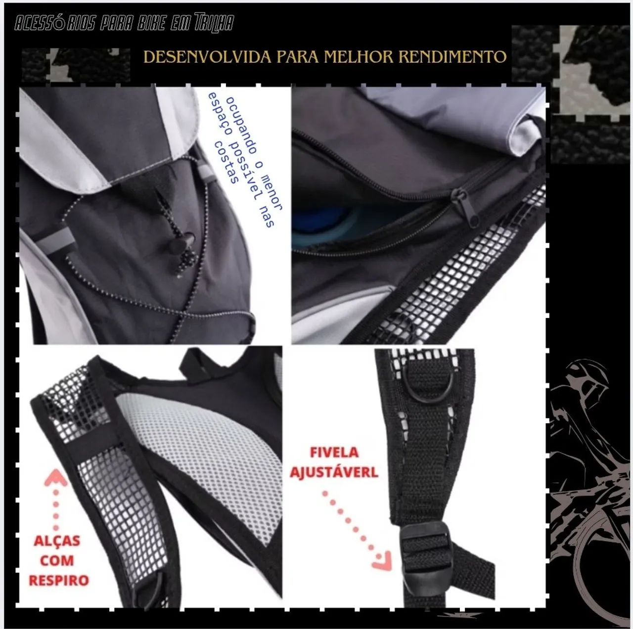 Mochila térmica de Hidratação Ciclismo com refil de 2 litros  - Foto 2