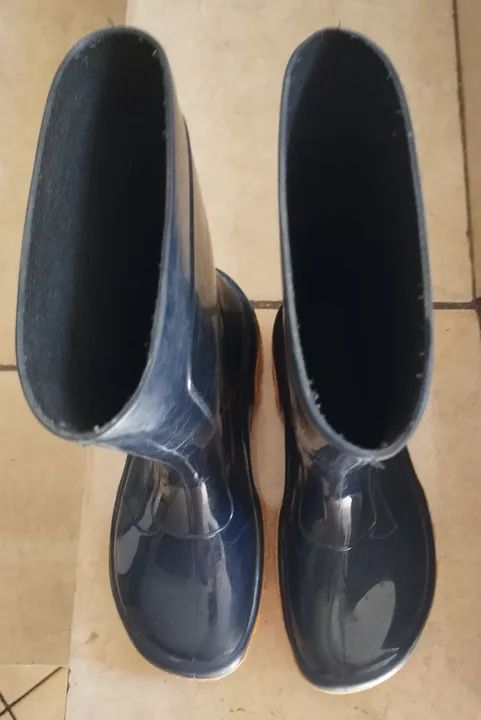 Botas de Chuva Masculinas - Azul Escuro - Foto 4