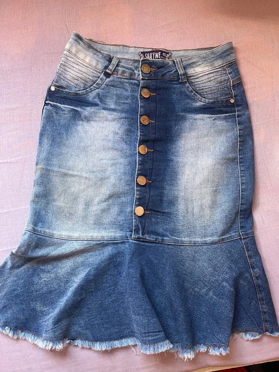 Saia Jeans com Babado - Shayne
