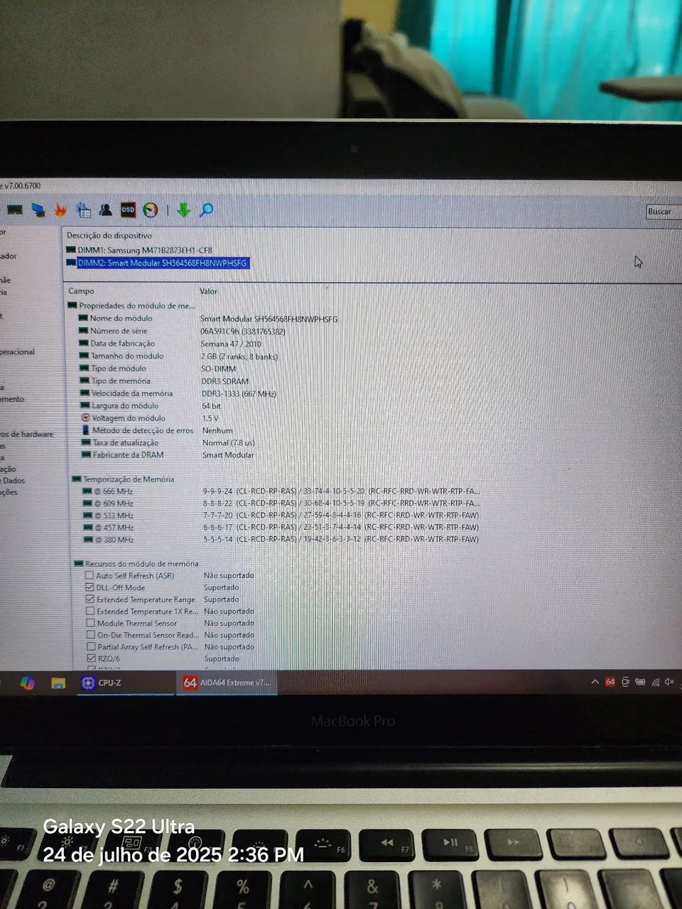 Kit Memória RAM DDR3 para Notebook - 3GB Total (1x 2GB + 1x 1GB) - Testadas e Funcionando - Foto 5
