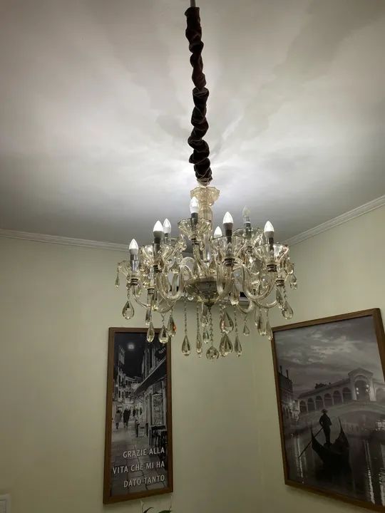 Lustre de Cristal para Sala de Estar 12 arandelas - Foto 4