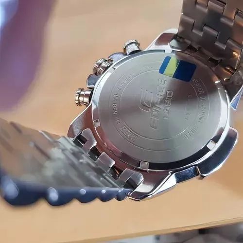 Relógio CASIO EDIFICE Pulseira Jubileu Misto Com Dourado  - Foto 3