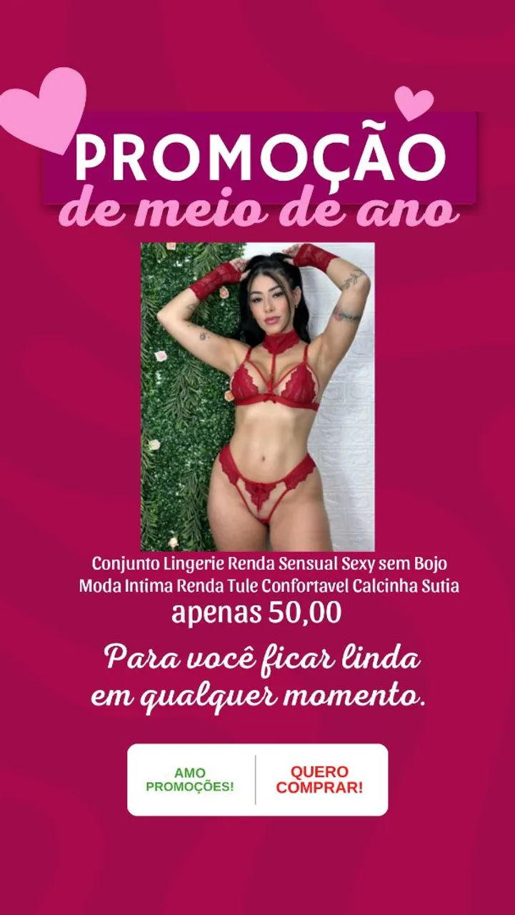 Conjunto Lingerie Renda Sensual Sexy - Promoção!