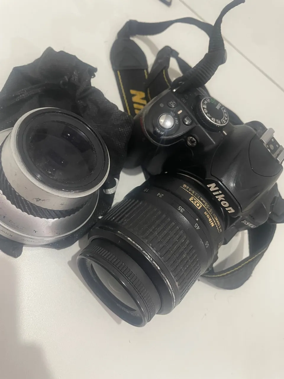 Câmera Nikon DSLR com Lente 18-55mm e Lente adicional