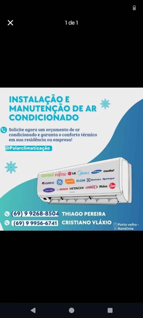 Manutenção em ar condicionado e central de ar