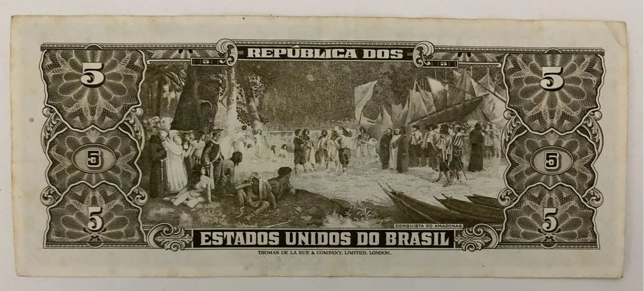 CÉDULA DE CINCO CRUZEIROS - BARÃO DO RIO BRANCO - Foto 2
