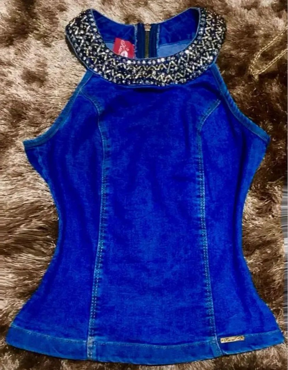 Linda Blusa Jeans TAM M R$:49,99