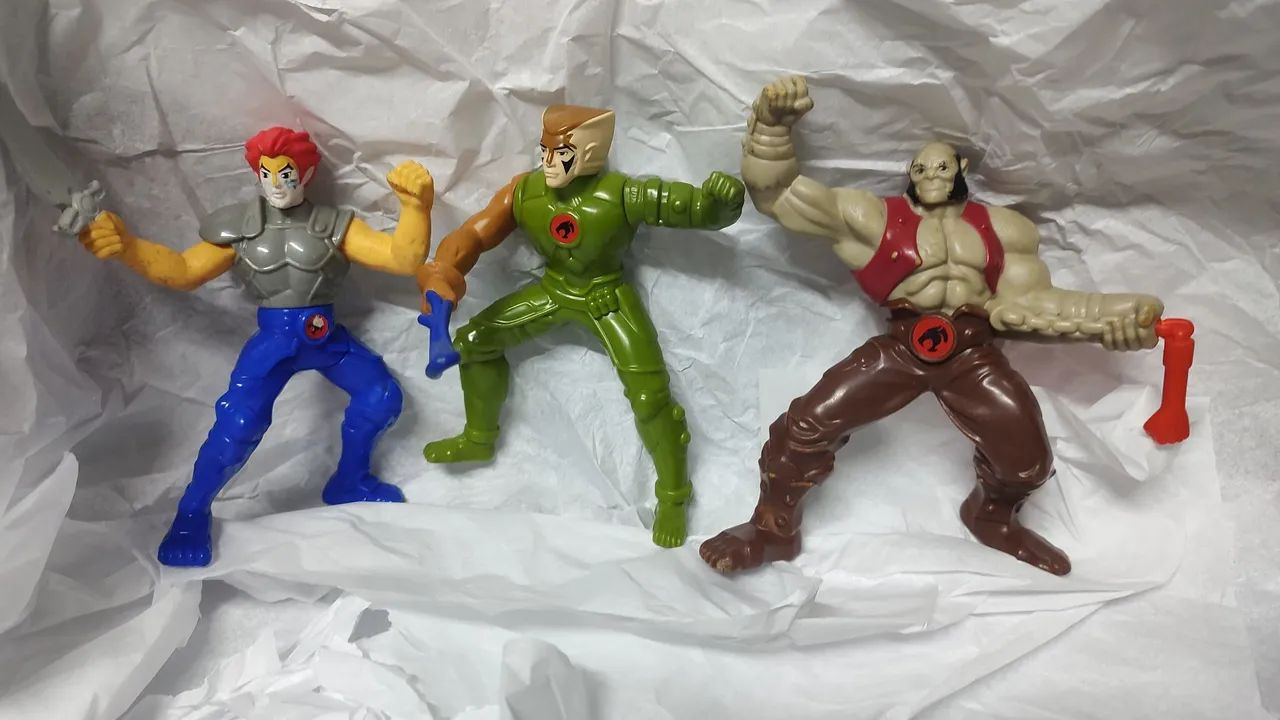 Bonecos ThunderCats - Lion-O, Panthro e Tygra (usado)