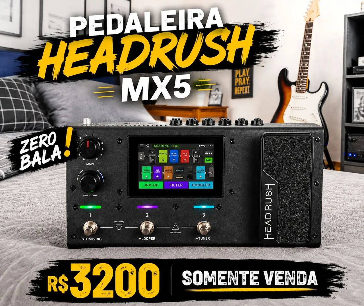 PEDALEIRA HEADRUSH MX5 ZERADA