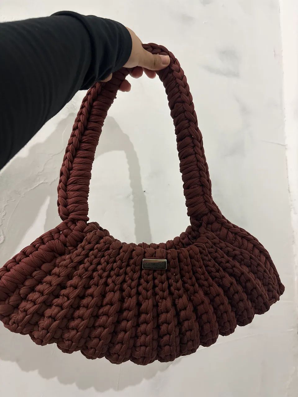 bolsa crochê marrom Solara  - Foto 4