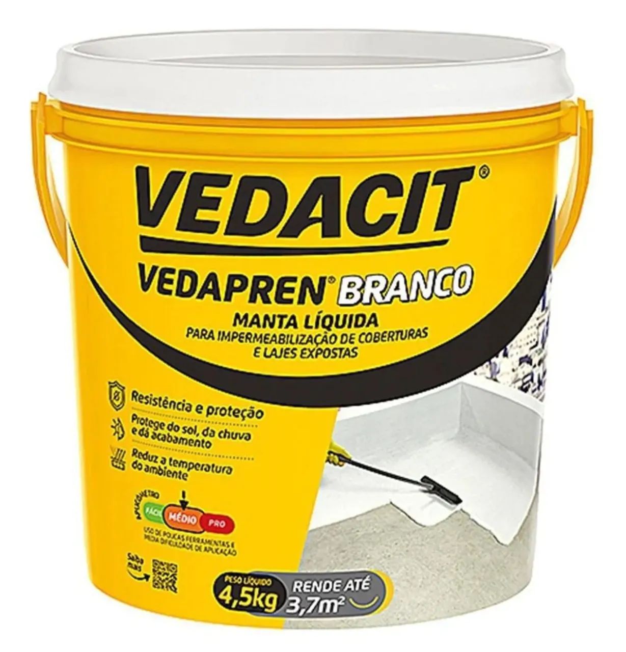 Tinta impermeabilizante manta líquida Vedacit 4,5kg - Foto 2