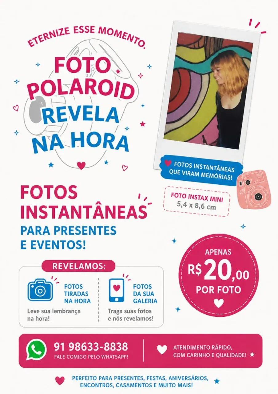 Foto estilo Polaroid (Instax, revelação instantânea)