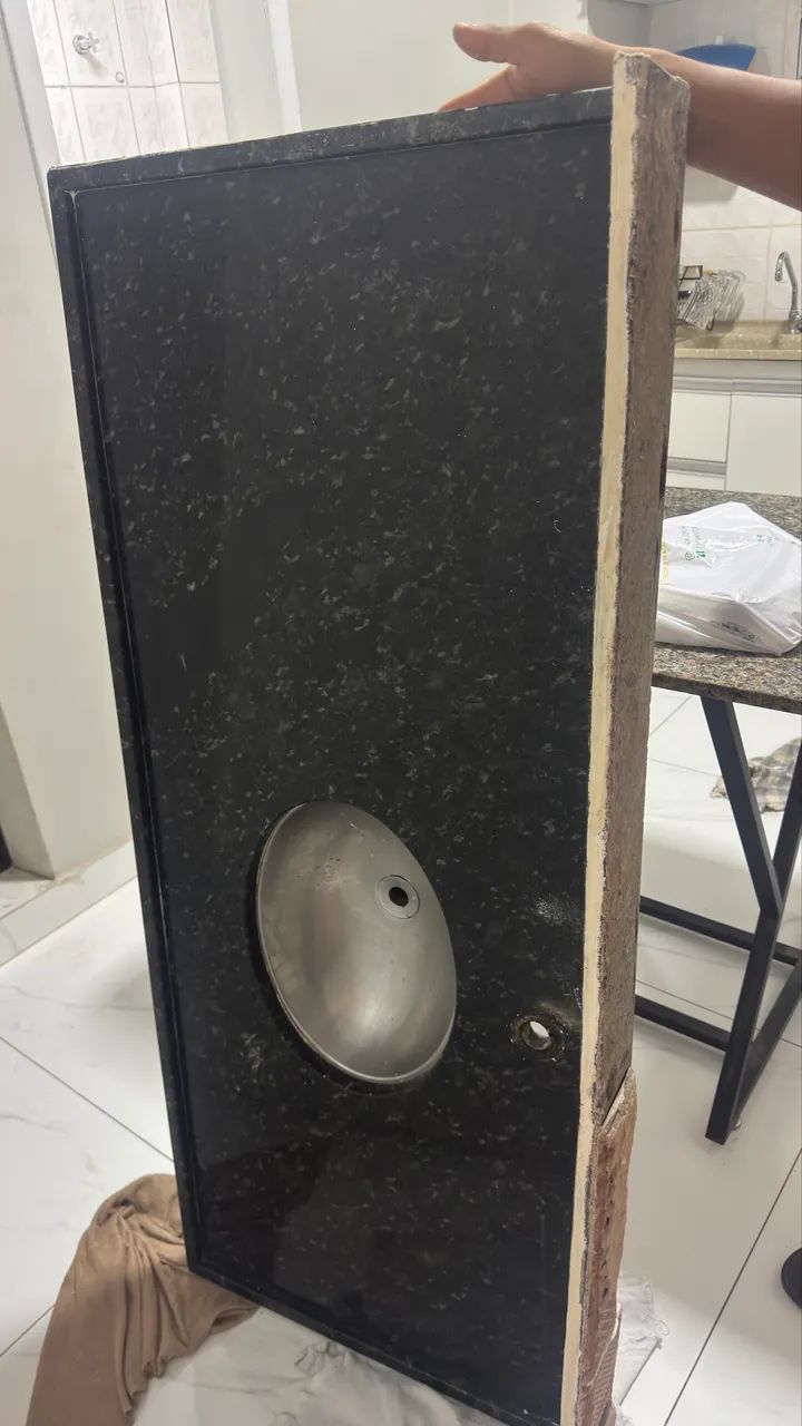 Bancada de mármore com pia inox  - Foto 2