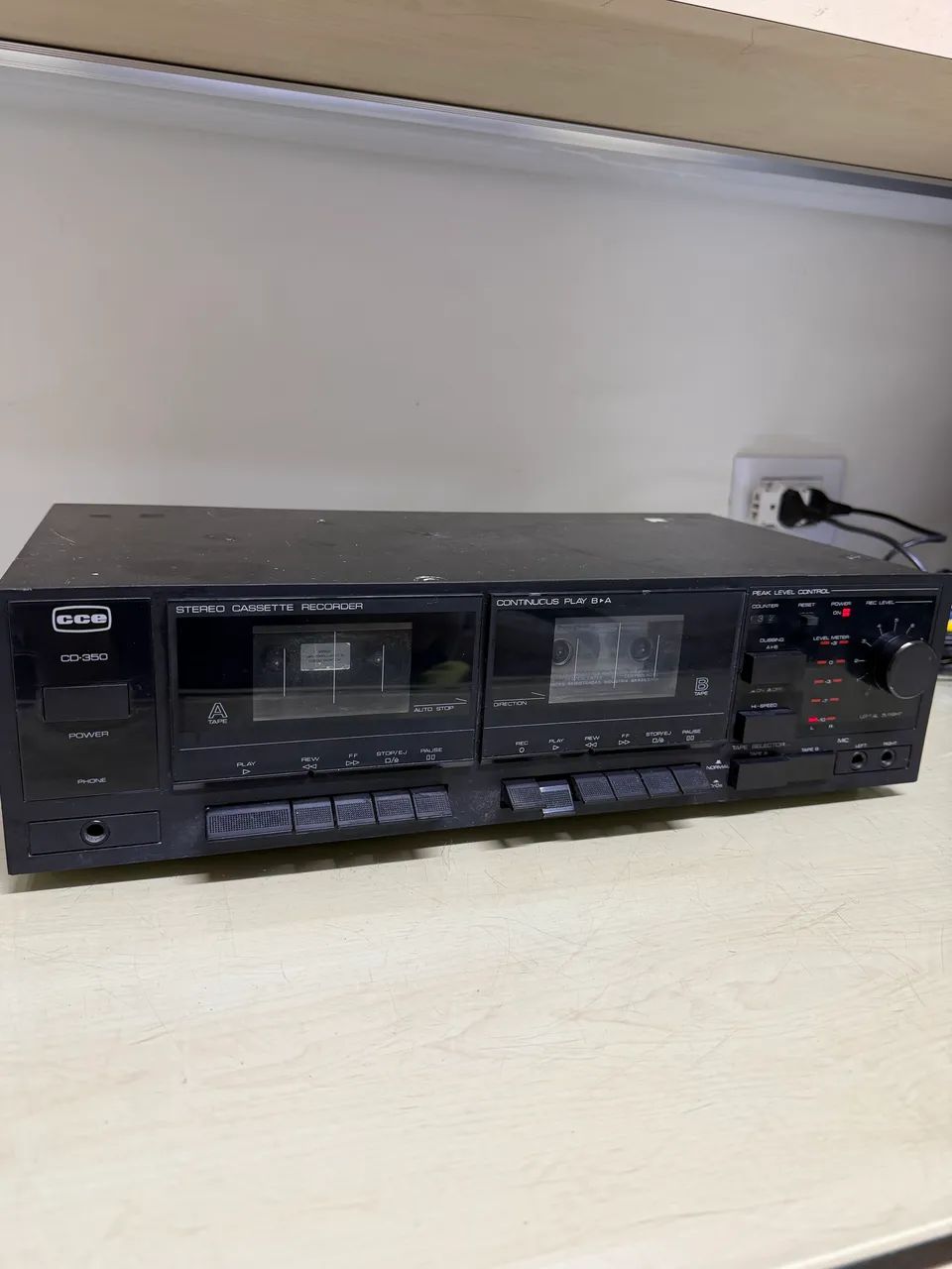 Tape Deck Duplo CCE CD-350 Stereo Cassette Recorder - Funcionando - Foto 5