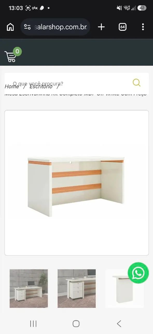 Mesa de escritório off White/Freijó  - Foto 5