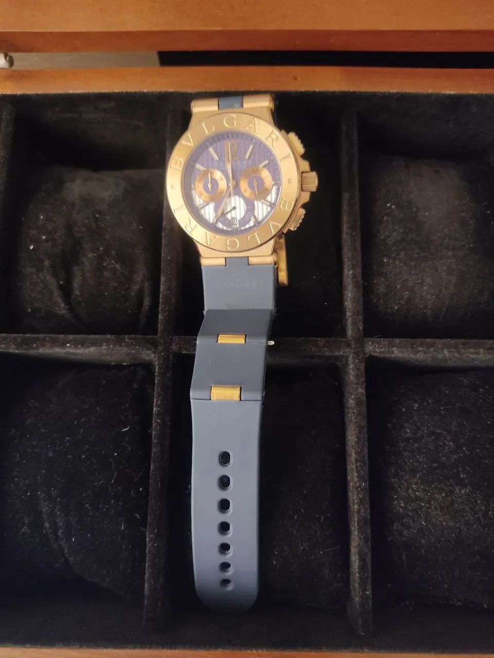 Relógio BULGARI DIAGONO CRONOGRAFO, quartz com pulseira Azul - Foto 3