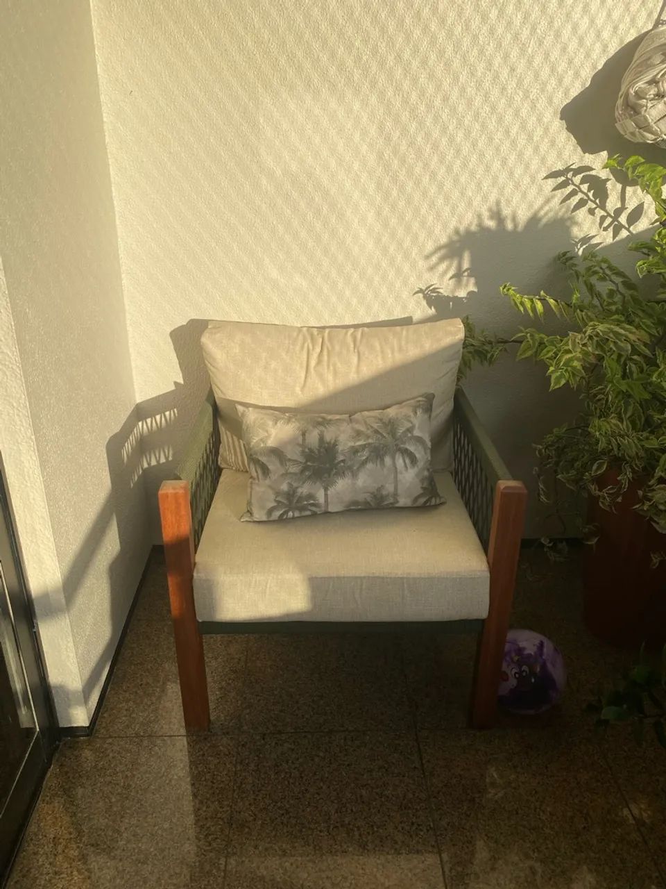 Conjunto poltrona madeira e corda náutica  - Foto 2