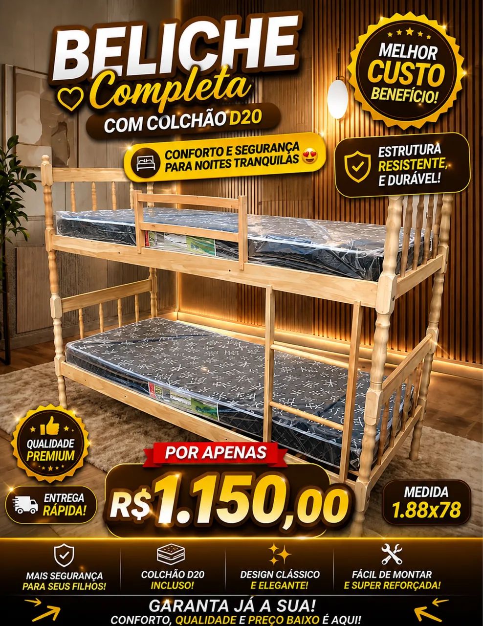 Beliche com Colchão 