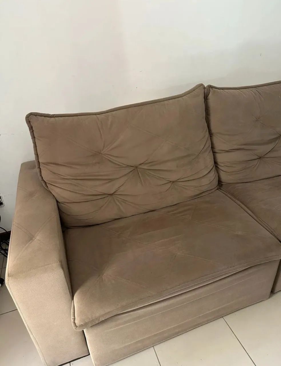 Sofá retrátil e reclinável suede - Foto 4