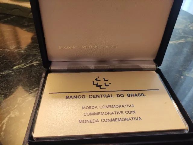 Moeda Prata Centenário Do Descobrimento Da América - Foto 2