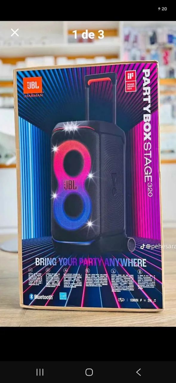 Jbl 320 partibox( nova sem uso )