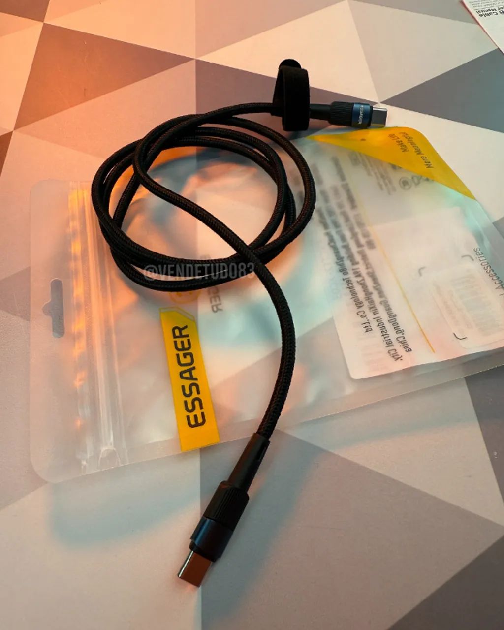 Cabo Essager 7a usb tipo c pd carregamento rápido - Foto 5