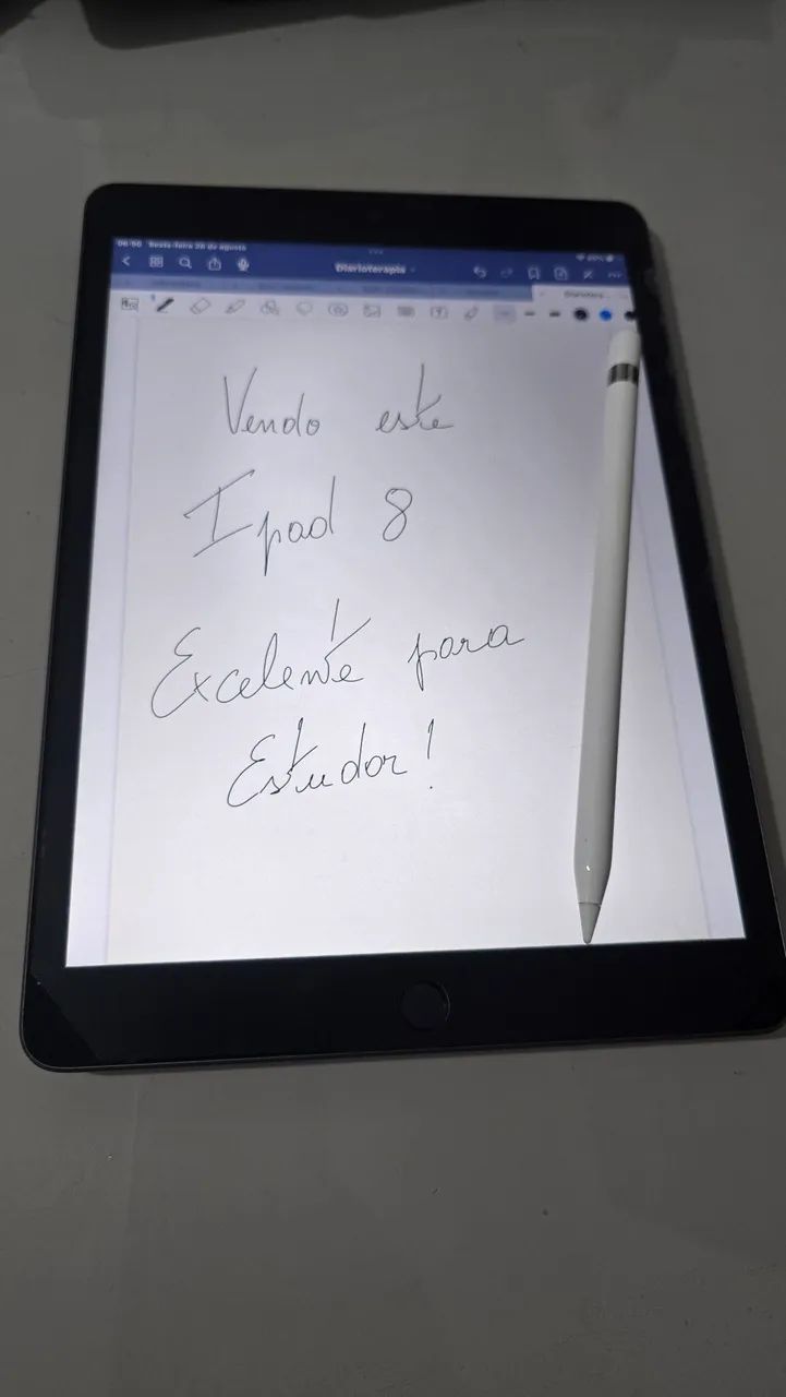 IPAD 8 conservado e pouco usado com  com caneta Apple Pencil na caixa - Foto 5