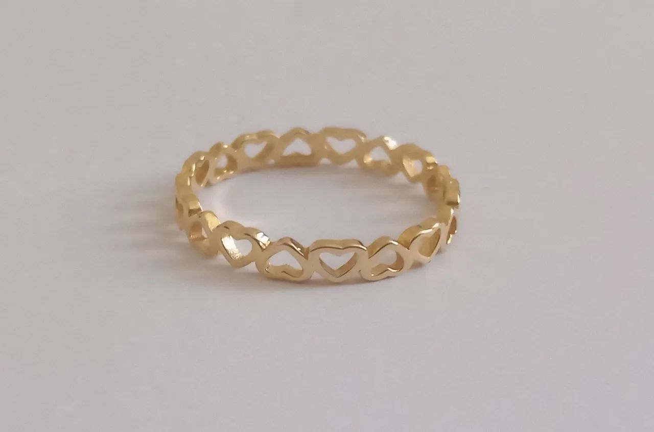 Anel banhado em ouro 18k