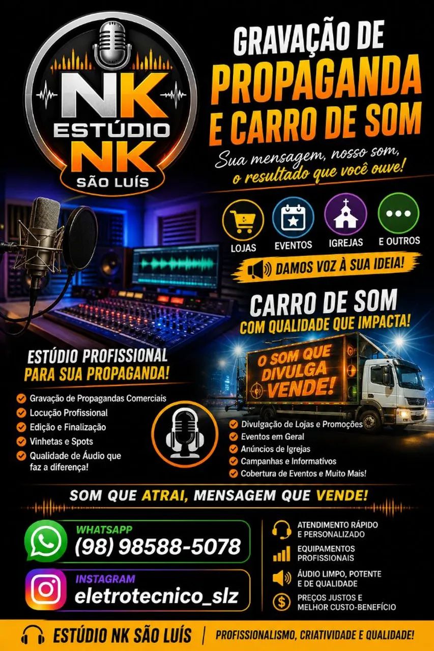 Gravação de Propaganda e Carro de Som