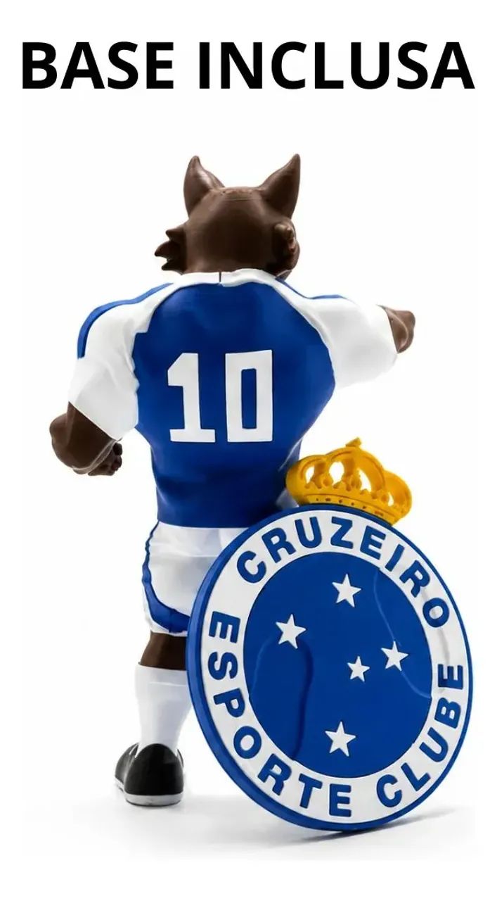 Mascote Raposa Cruzeiro Estatua Decorativa Torcedor Com Base - Foto 3