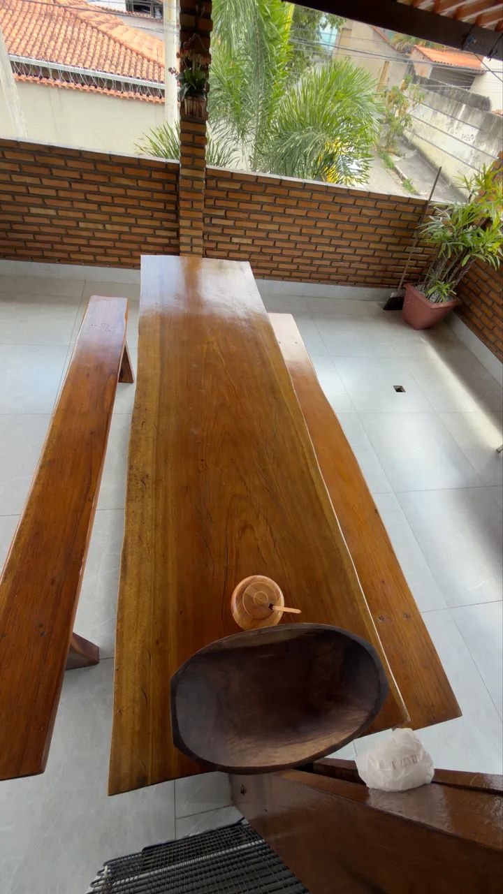Mesa de madeira angelim branco - Foto 3