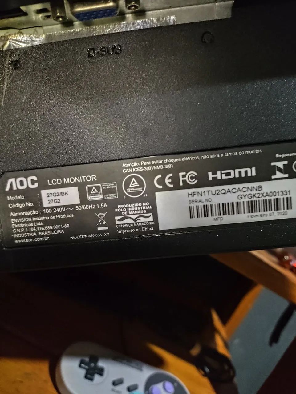 NÃO ACEITO OFERTAS! AOC 27" 144Hz *TELA QUEBRADA, PORÉM LIGANDO! - Foto 5