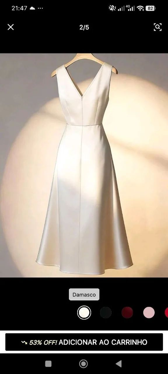 Vestido longo de cetim  - Foto 3