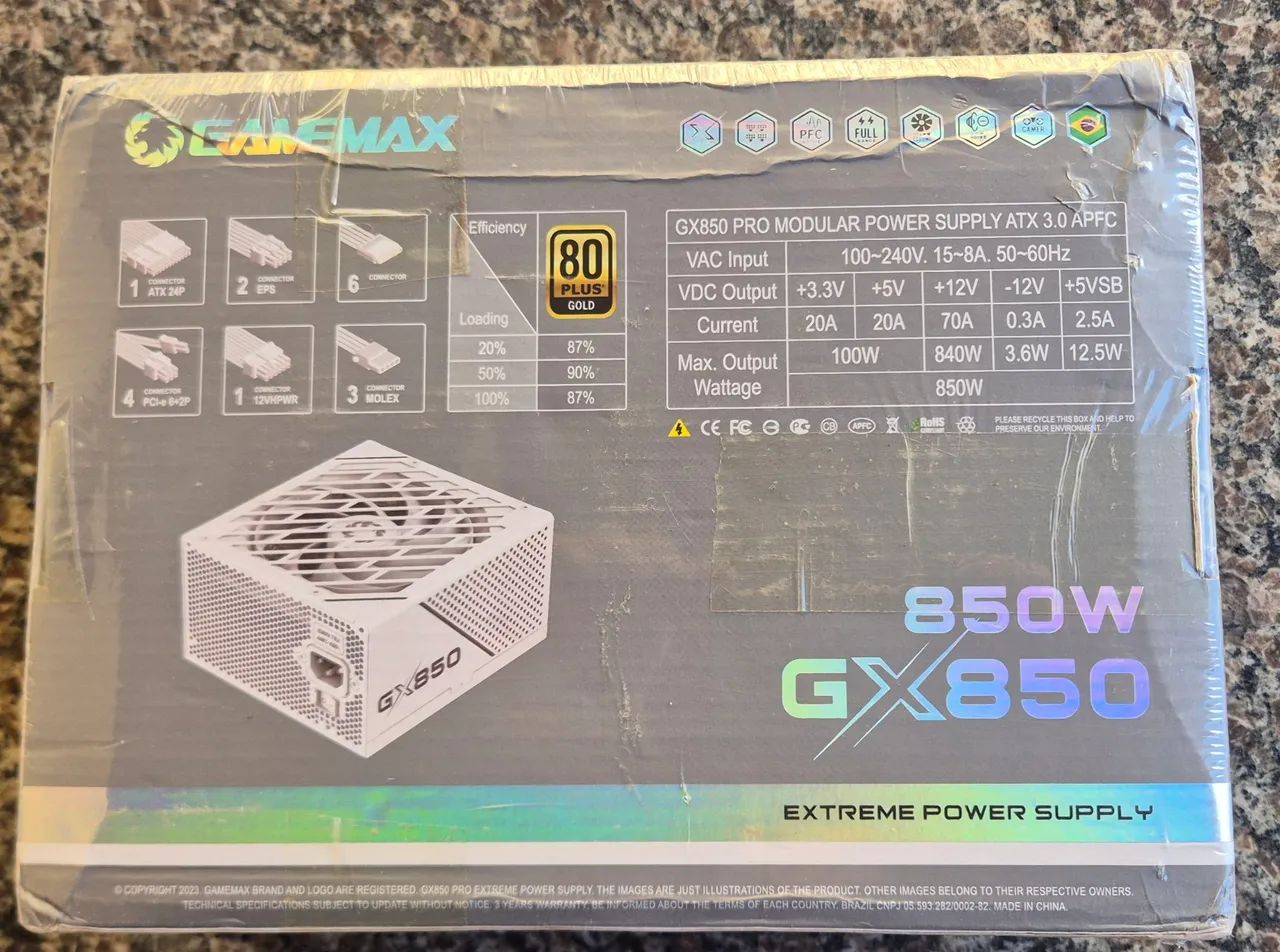 Fonte gamemax 850w branca  - Foto 2