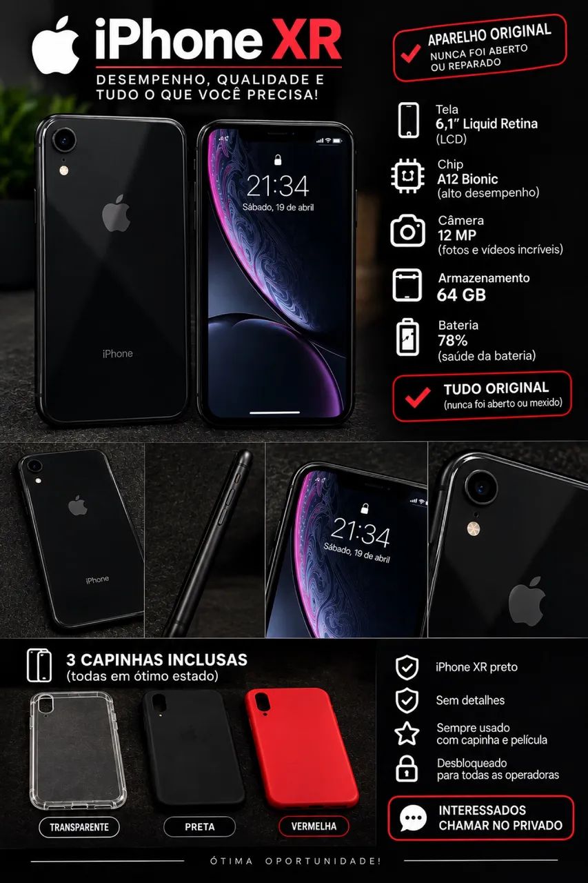 IPHONE XR PRETO 64GB - Foto 2
