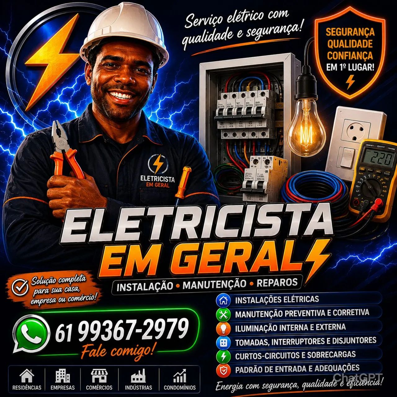 Eletricista 24 horas *  