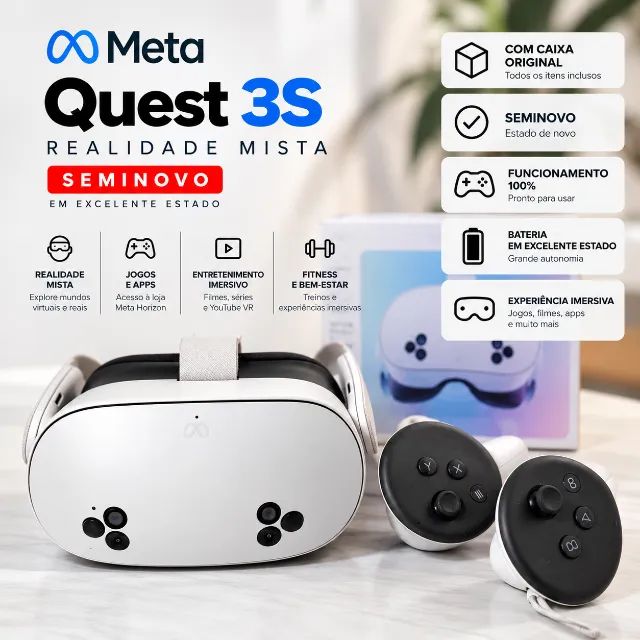 Meta Quest 3S 128GB - Seminovo - Consoles de Vídeo Game - Jardim