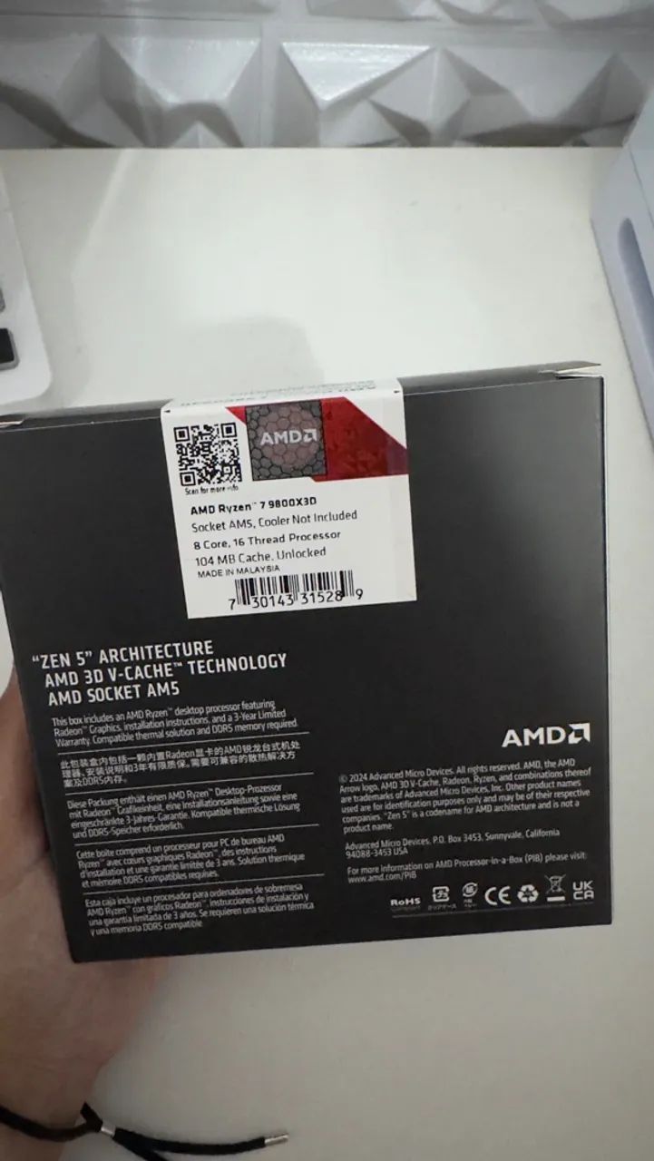 Processador Ryzen 7 9800x3d (Lacrado) NF - Foto 3