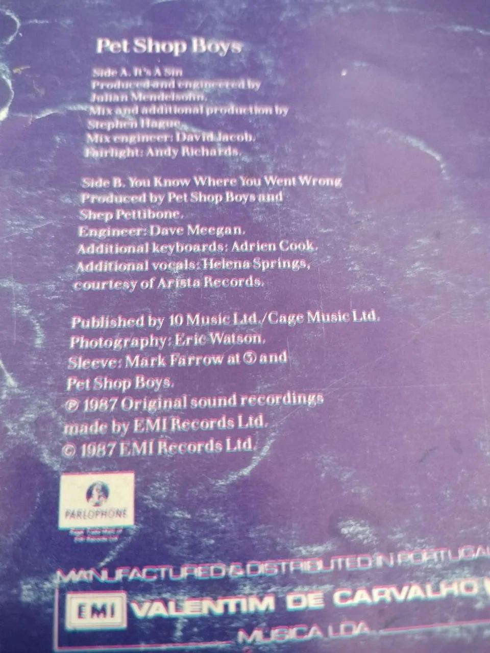 Pet Shop Boys - It's a Sin - Single - 1987 - Foto 3