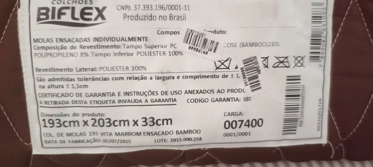 SUPER KING COLCHÃO + BASE (COLCHÃO COM PILLOW TOP) APENAS 990,00