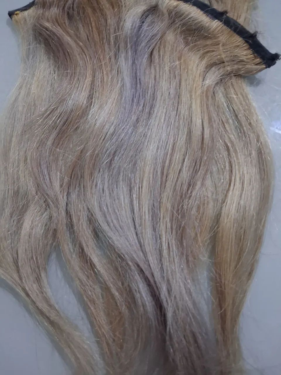 Mega hair cabelo humano loiro perolado 
