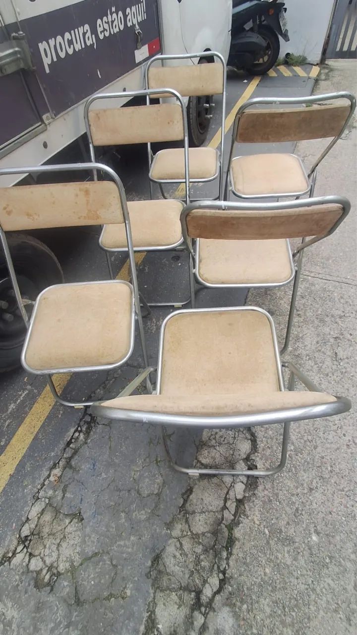 Conjunto de cadeiras articulada década de 70 - Foto 3