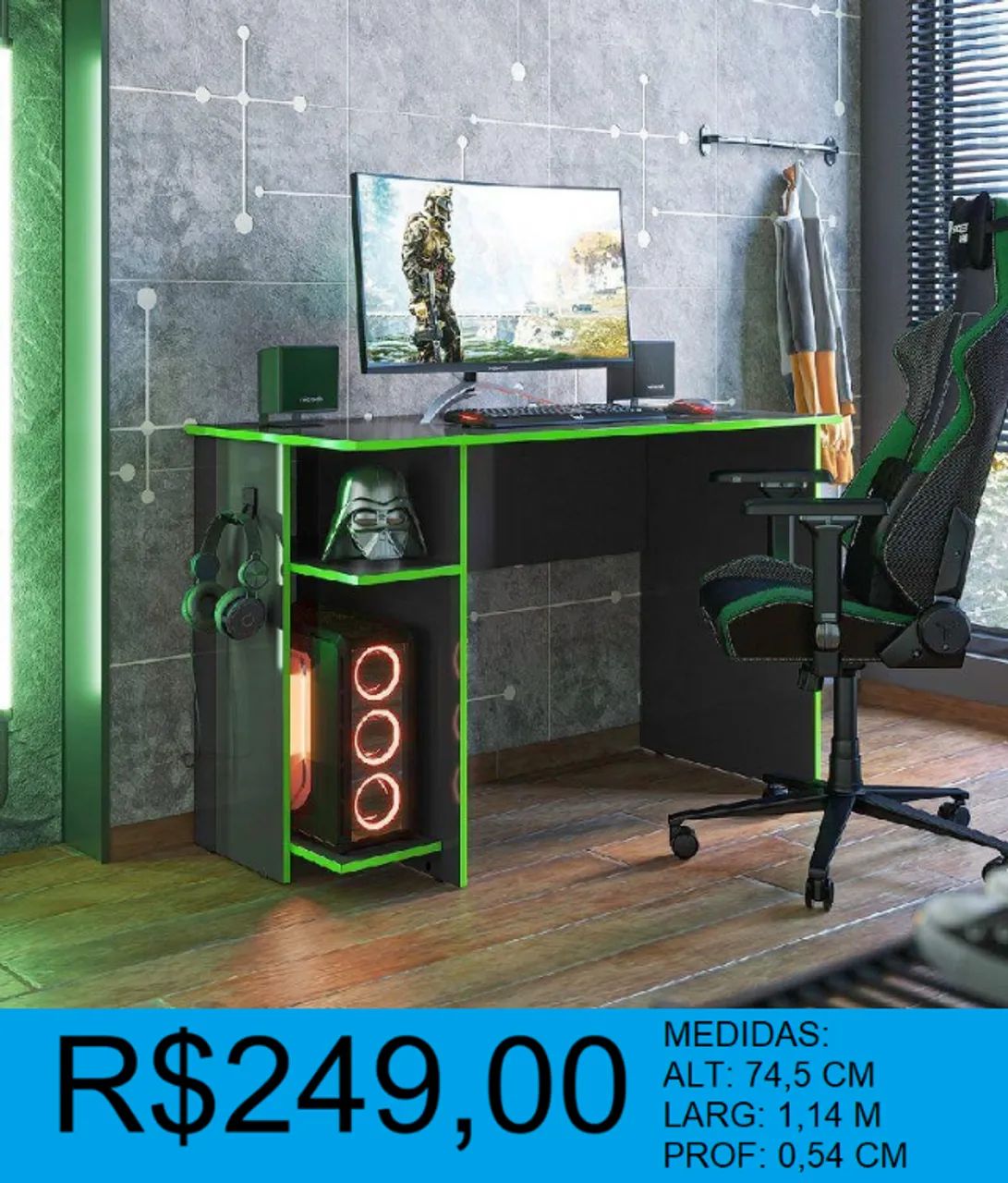 Escrivaninha gamer com preço imperdivel - a pronta entrega  - Foto 4