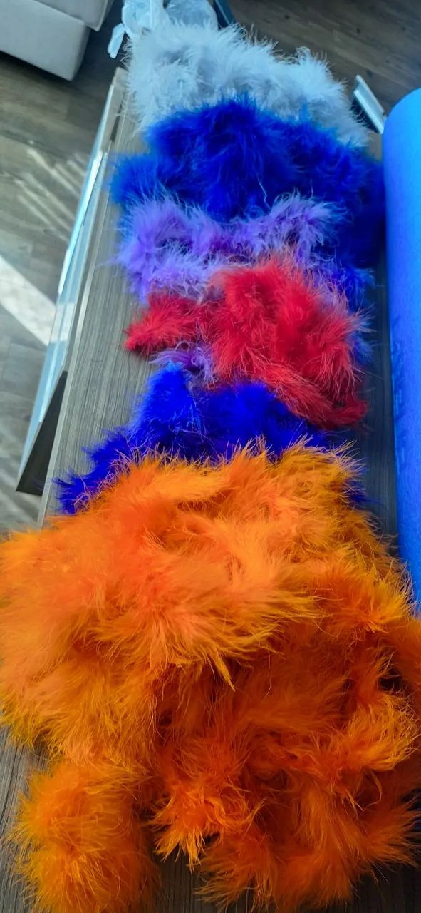 13 echarpe de plumas (marabu) várias cores - Foto 5